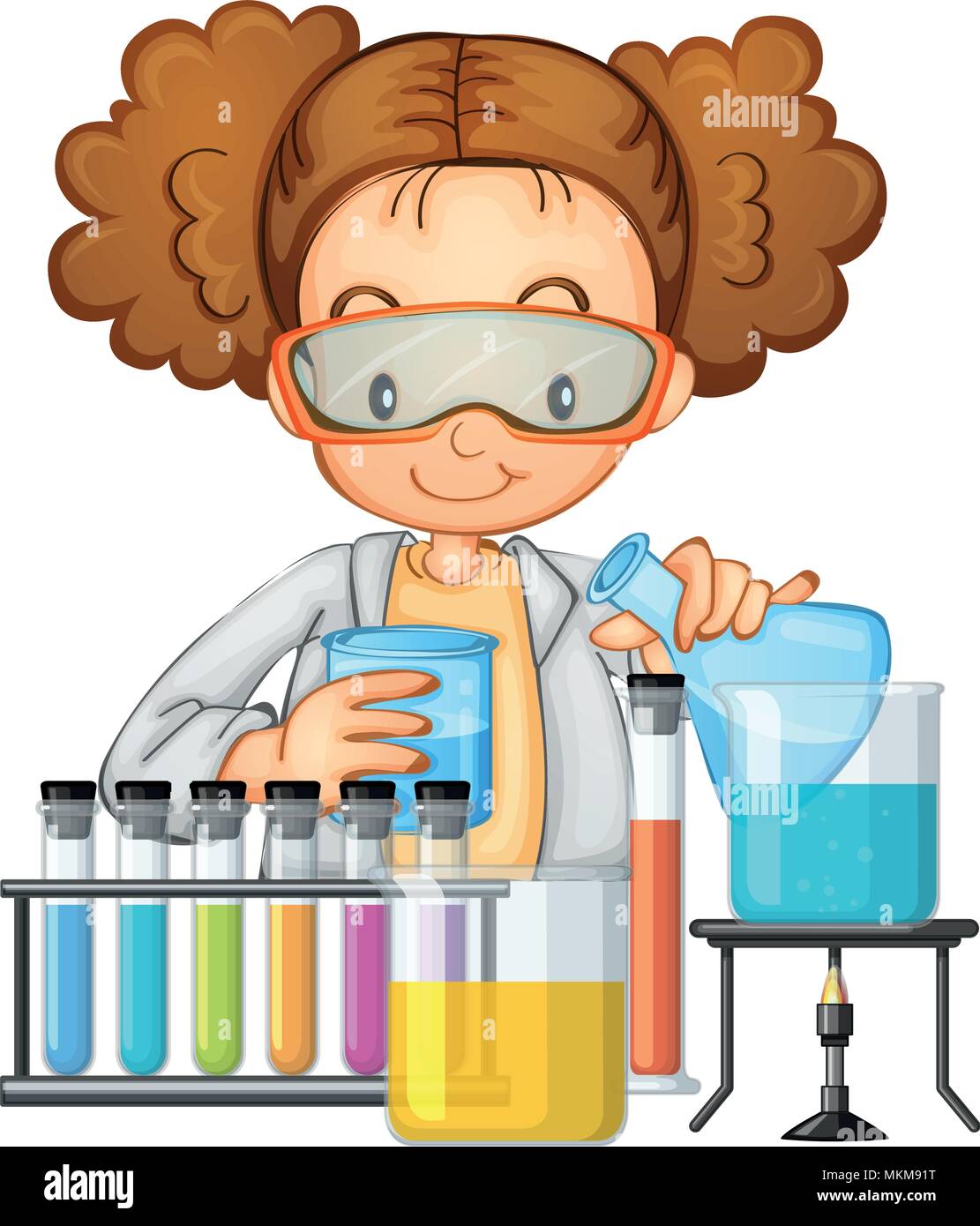 A Student in Science Lab Class illustration Stock Vector Image & Art