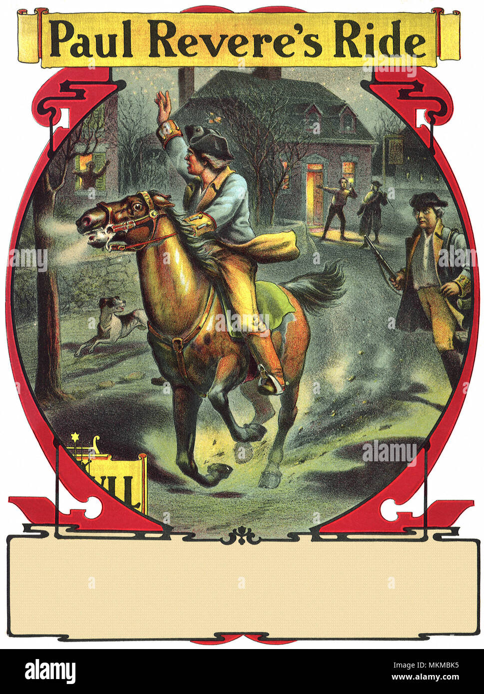Paul Revere Ride. 1775. Stock Photo