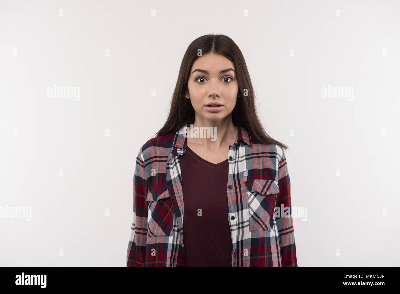 Thinking Emotional Beautiful Woman in Profile Looking Down with Stock Image  - Image of adult, female: 120138289