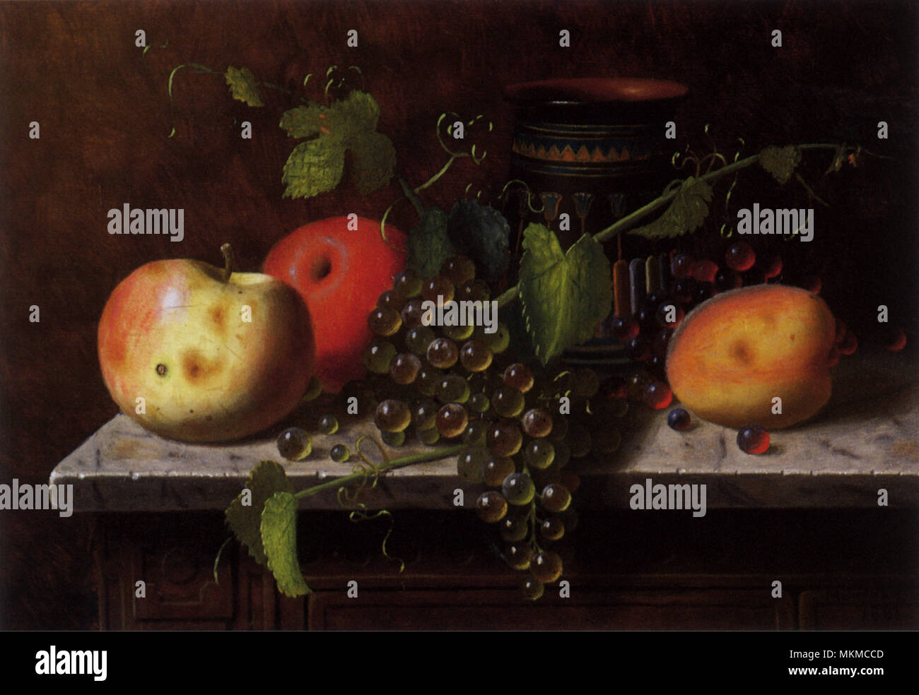 Still Life with Fruit and Vase Stock Photo - Alamy