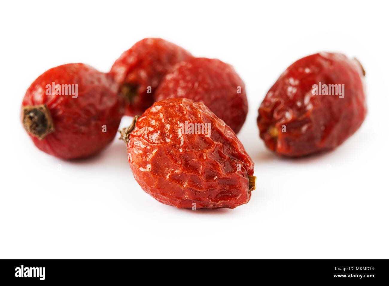 Dried dog rose fruit (Rosa canina) isolated on white background Stock ...