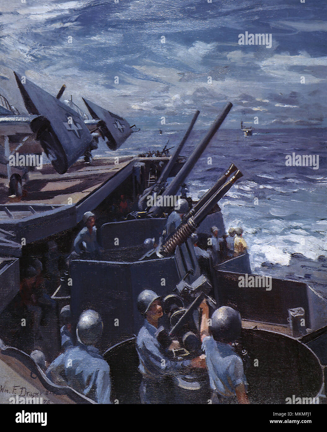 Destroyer Gun Crew Stock Photo