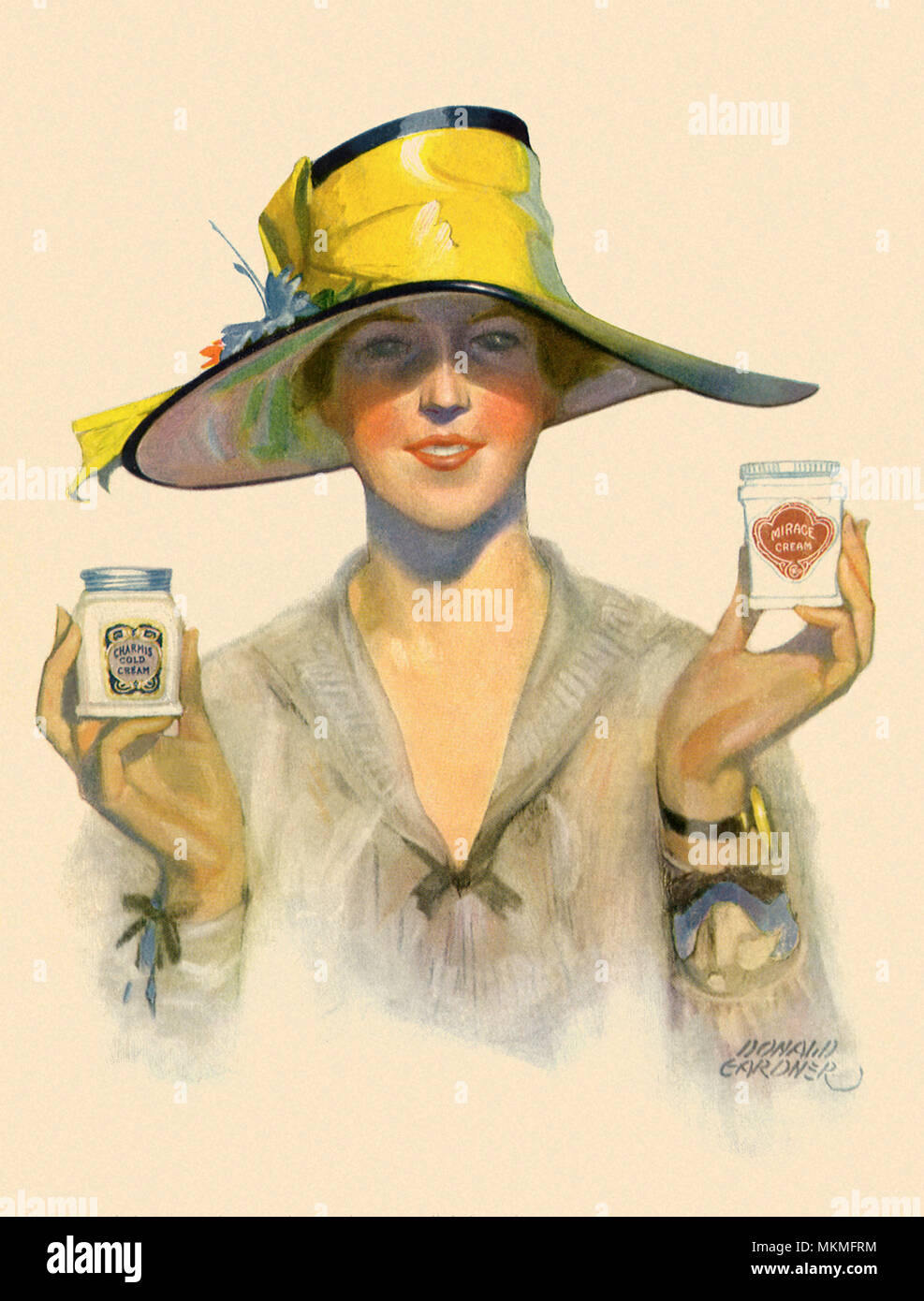 Vintage face cream woman hi-res stock photography and images - Alamy