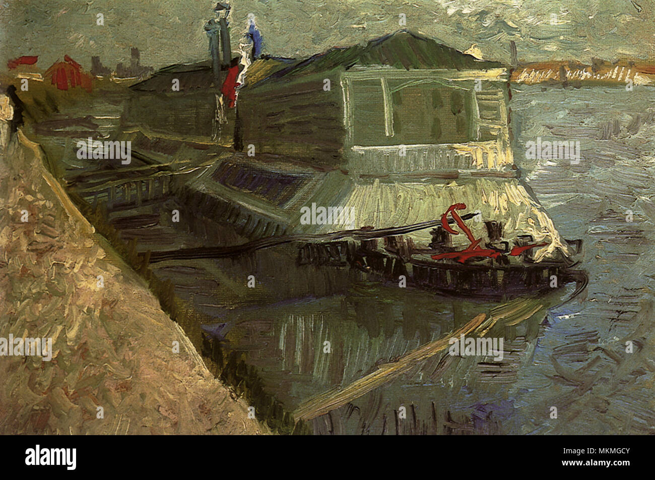 Bathing Float on Seine Stock Photo Alamy