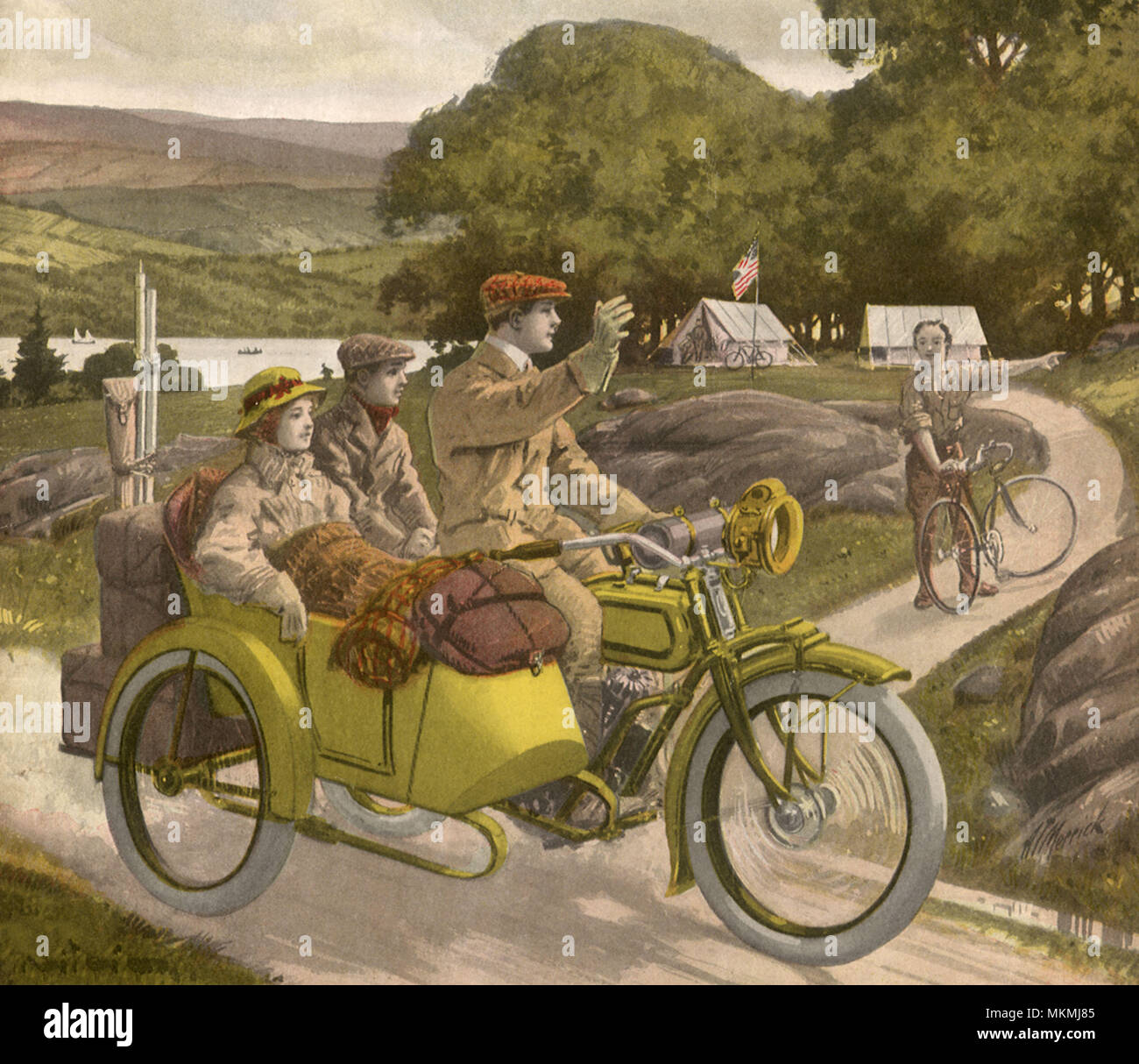 Motorcycling Family Stock Photo