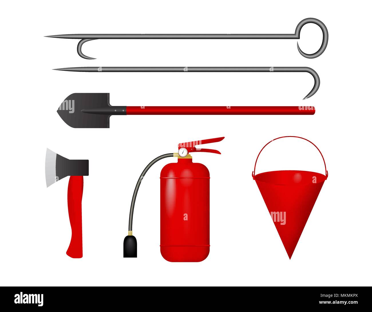 Set for fire fighting Stock Vector