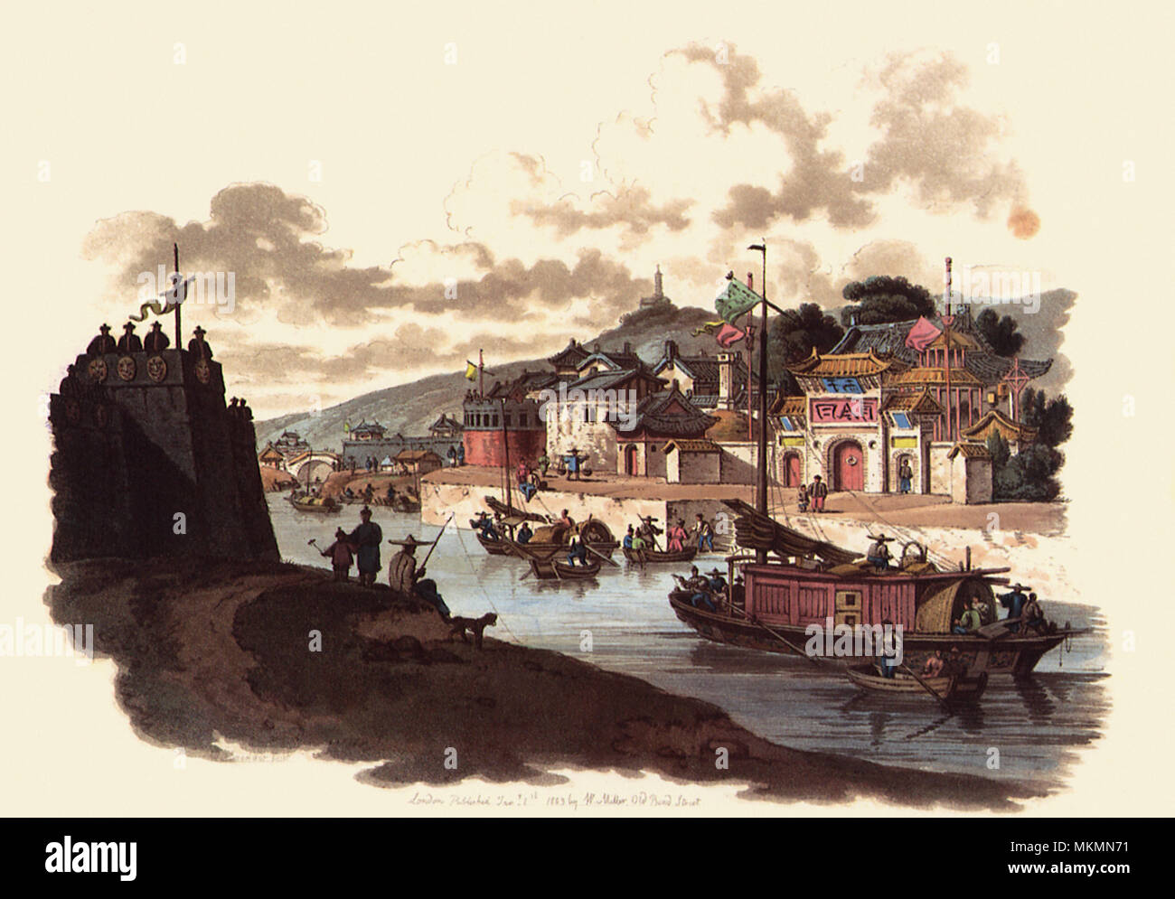 View of Yang-Tcheou 1803 Stock Photo