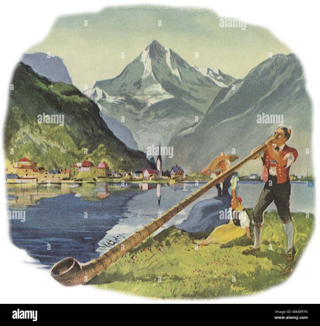 Swiss Alpine Horn Stock Photo Alamy