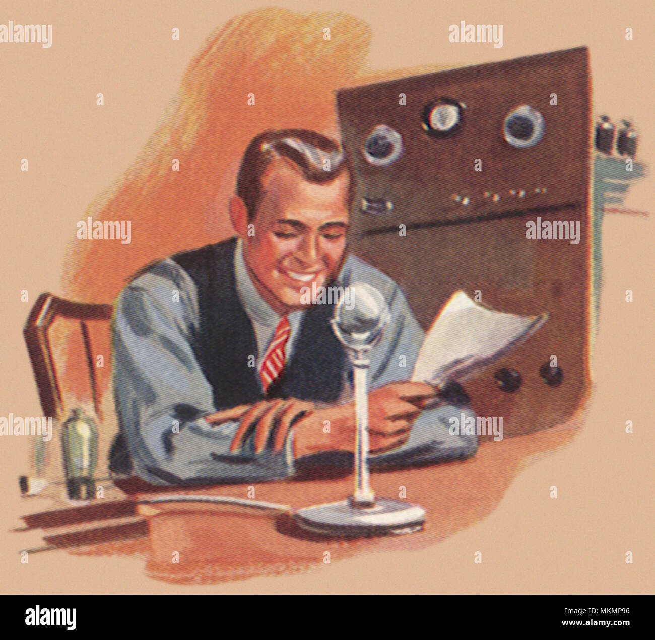 Vintage radio announcer hi-res stock photography and images - Alamy