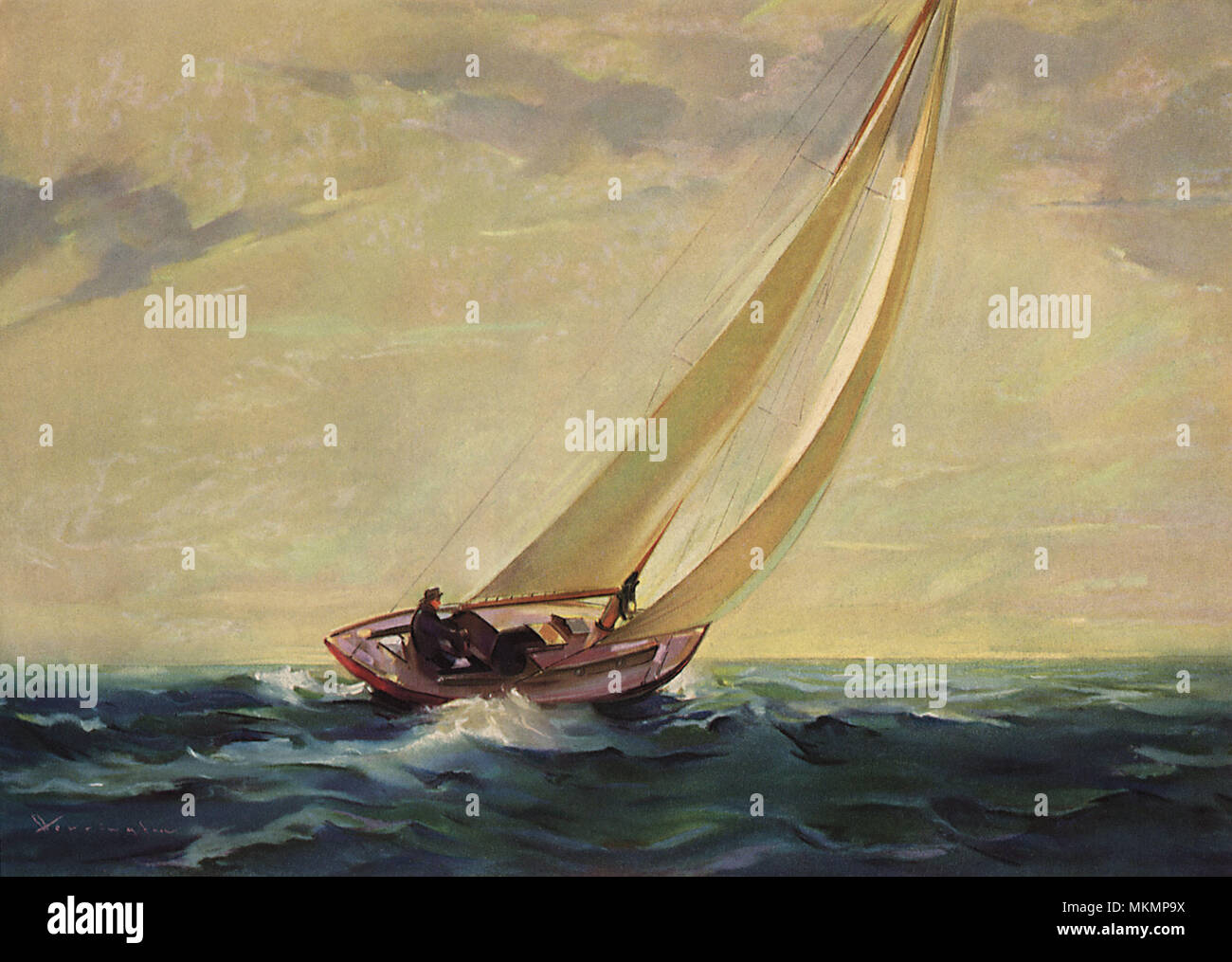 Classic boat sailing sunset hi-res stock photography and images - Alamy