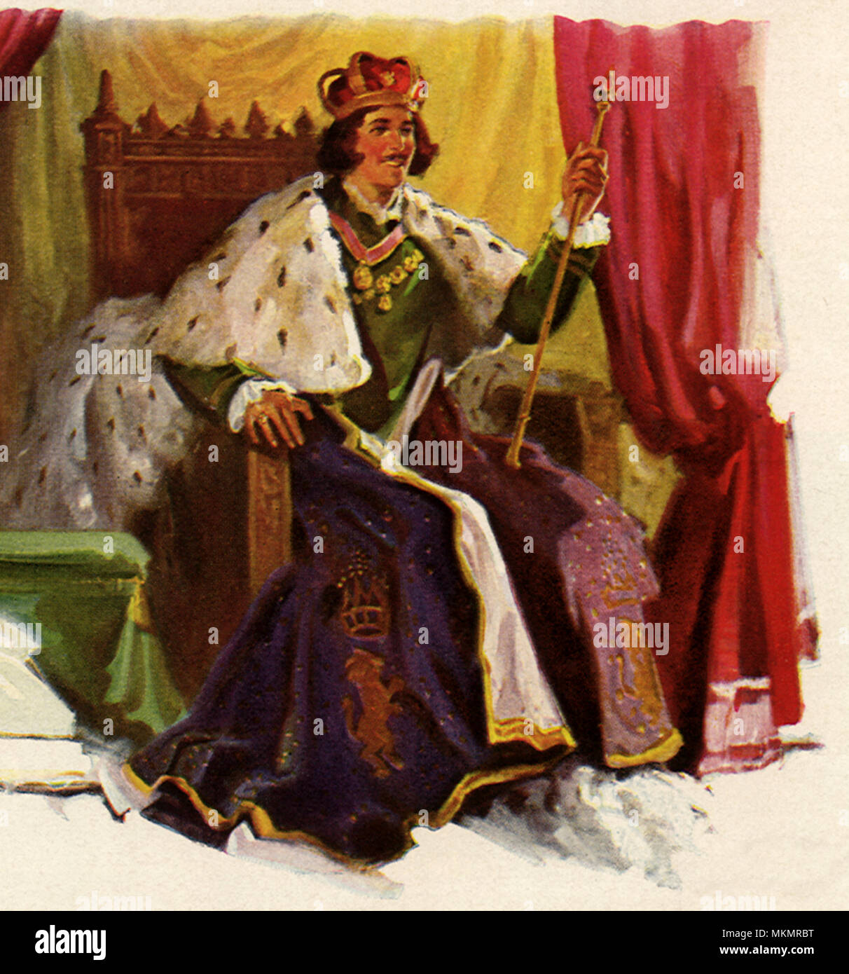 King on Throne Stock Photo