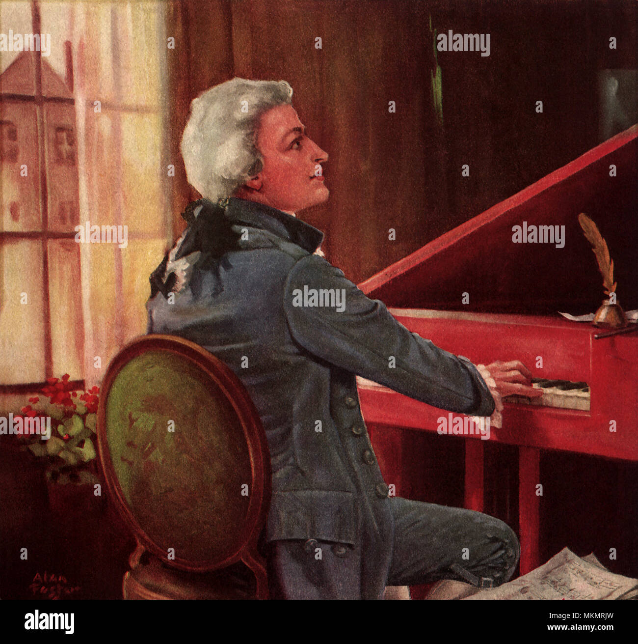 Mozart at the Piano Stock Photo