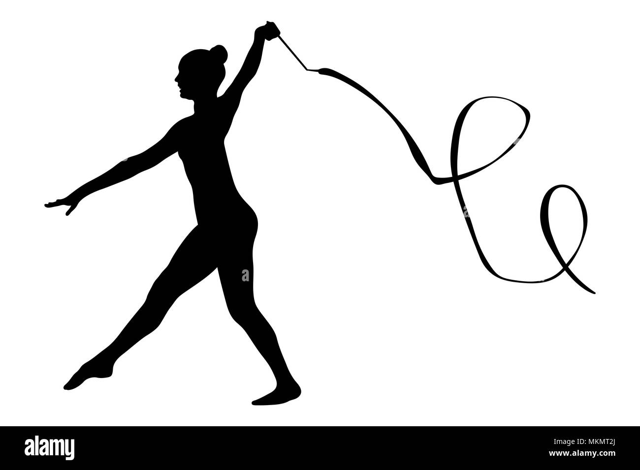 exercise with ribbon female gymnast competition rhythmic gymnastics