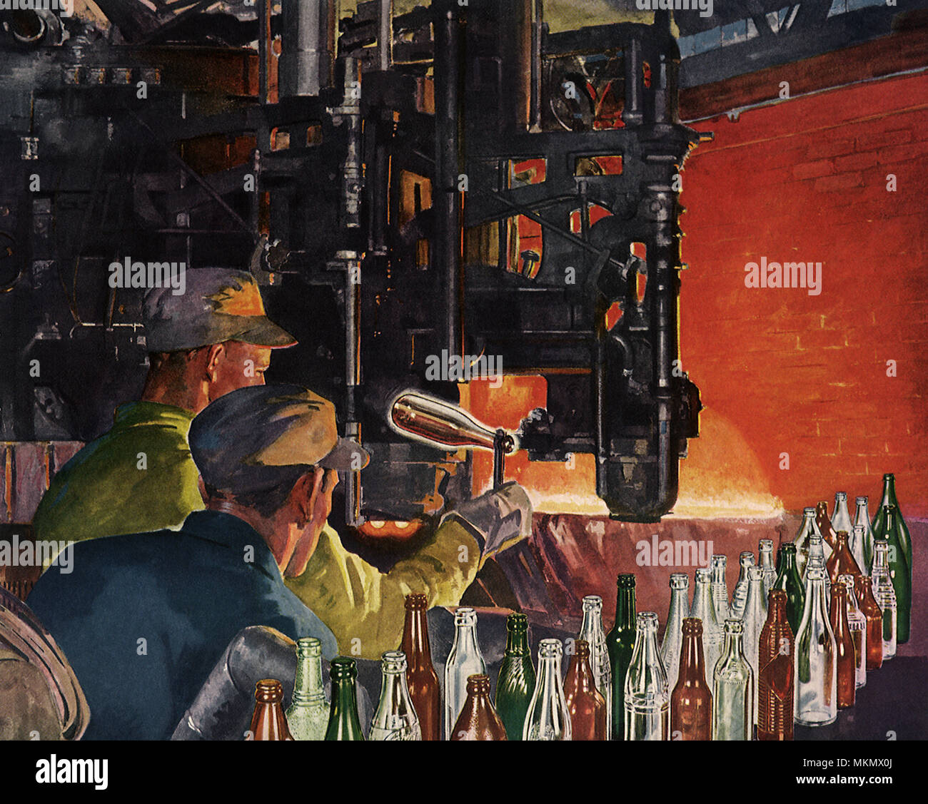 Making Glass Bottles Stock Photo Alamy