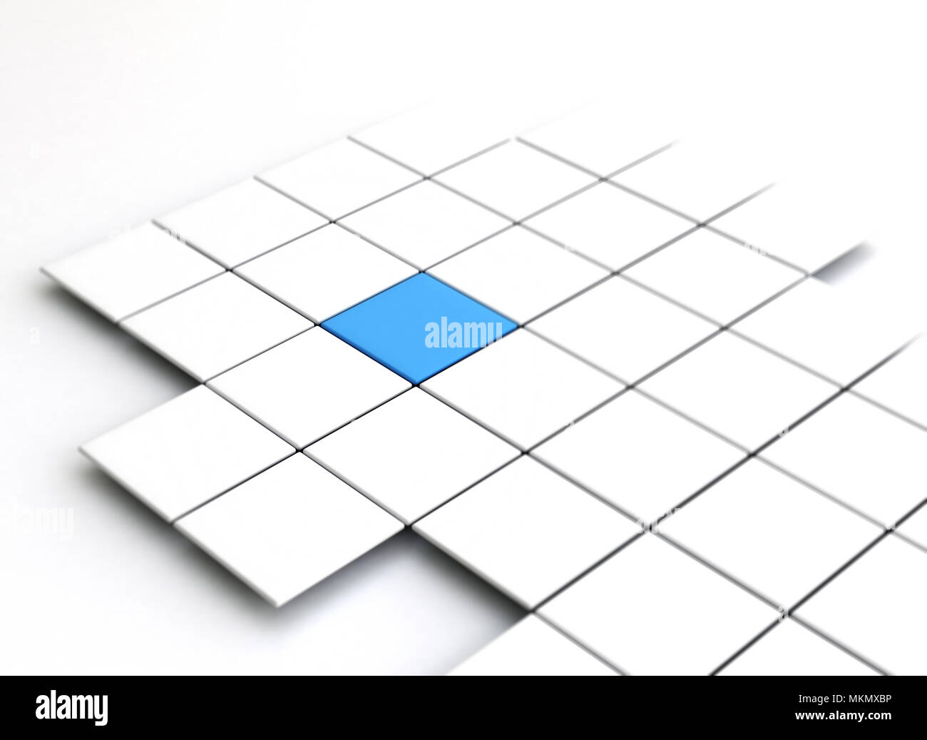 white cubes with a single blue business concept Stock Photo Alamy