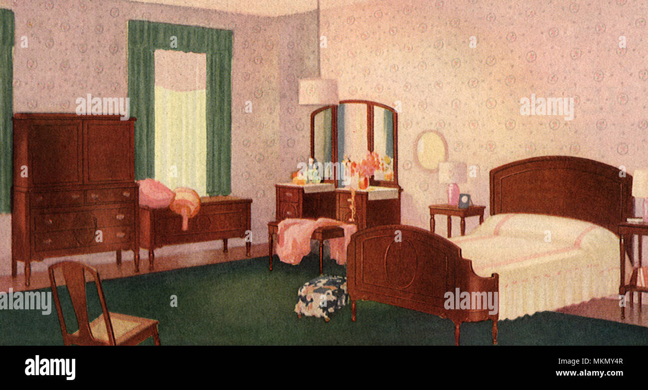 Mahogany Bedroom Suite Stock Photo