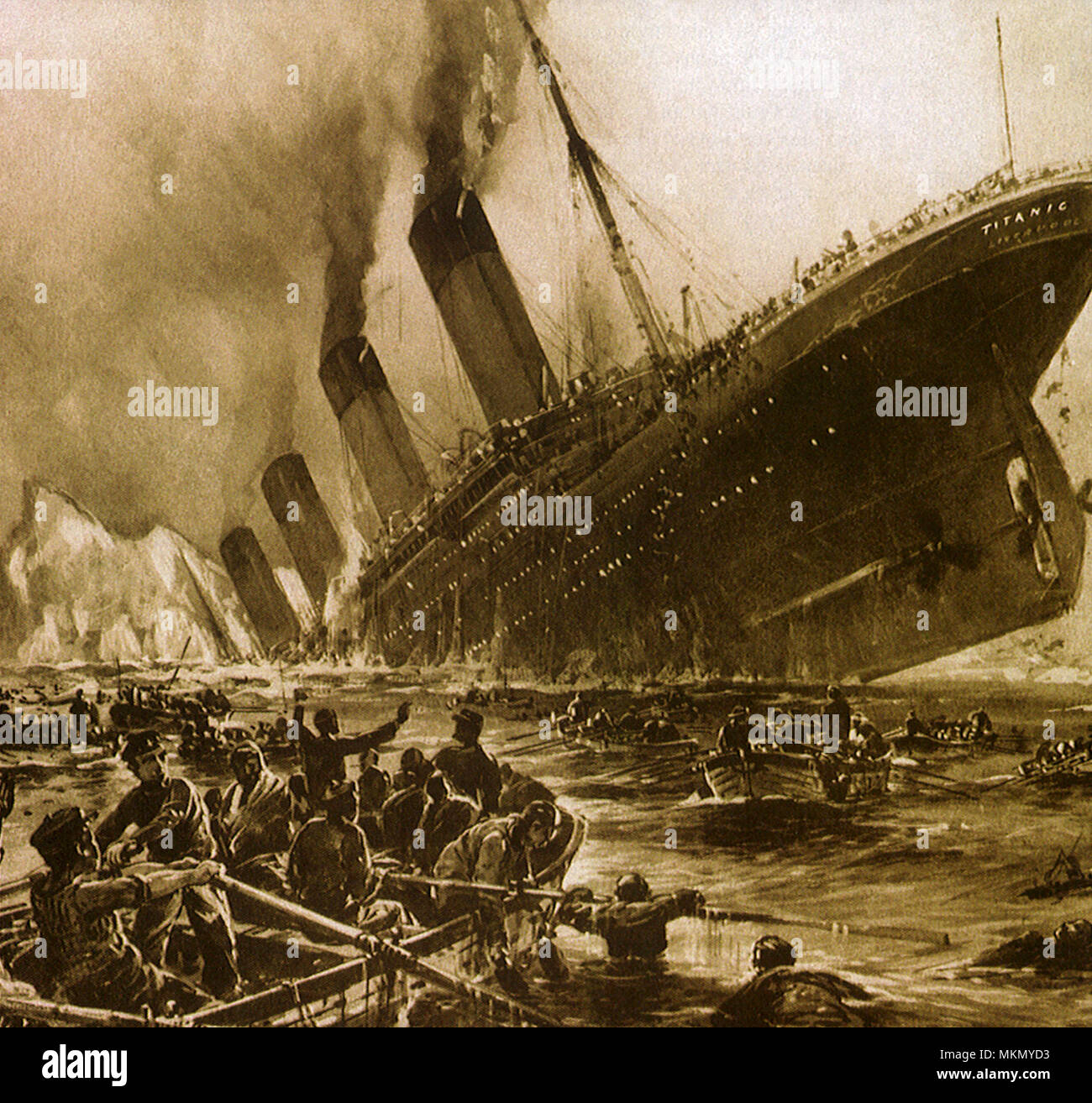 Sinking Titanic Stock Photo