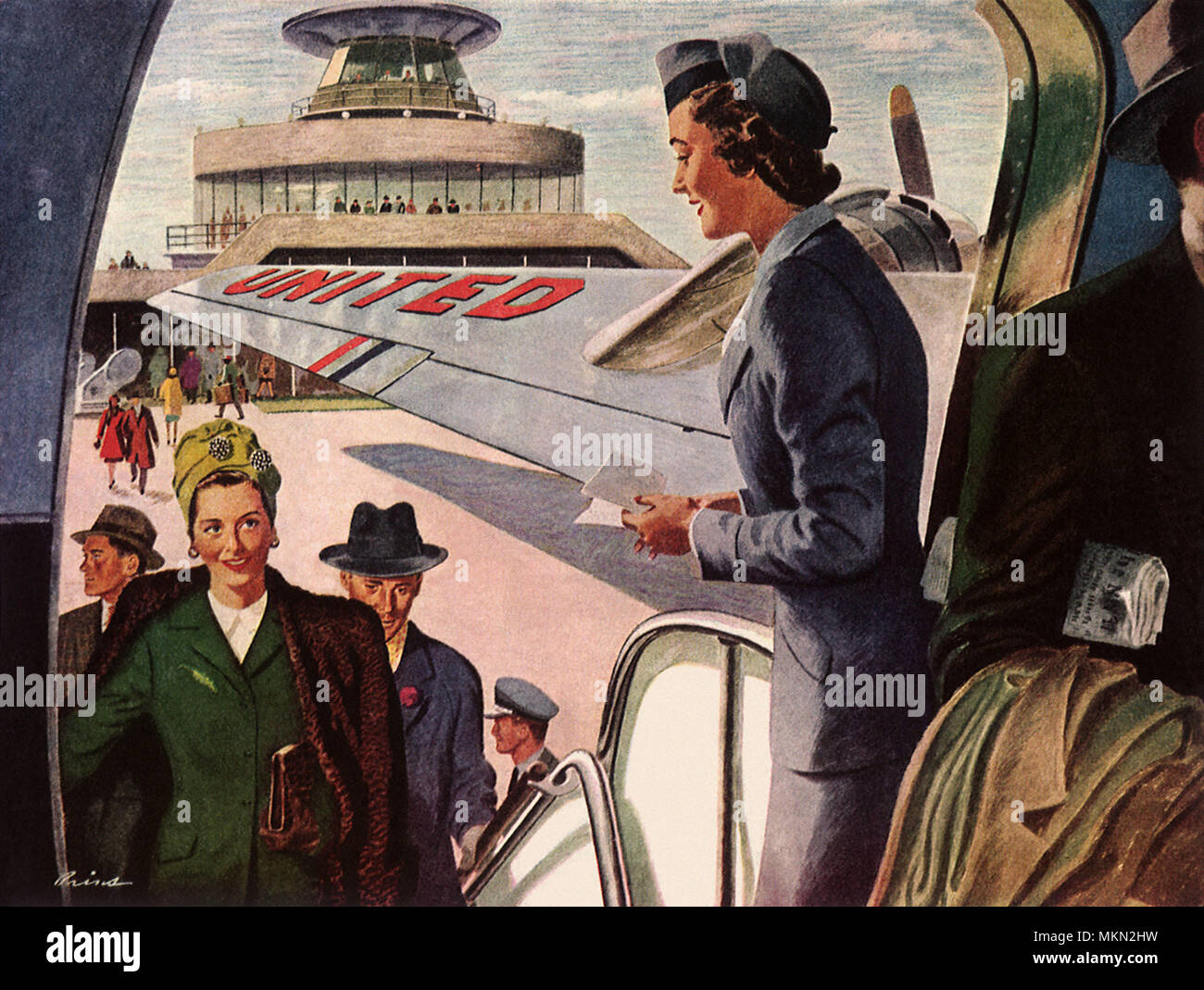 Vintage airplane passengers hi-res stock photography and images - Alamy