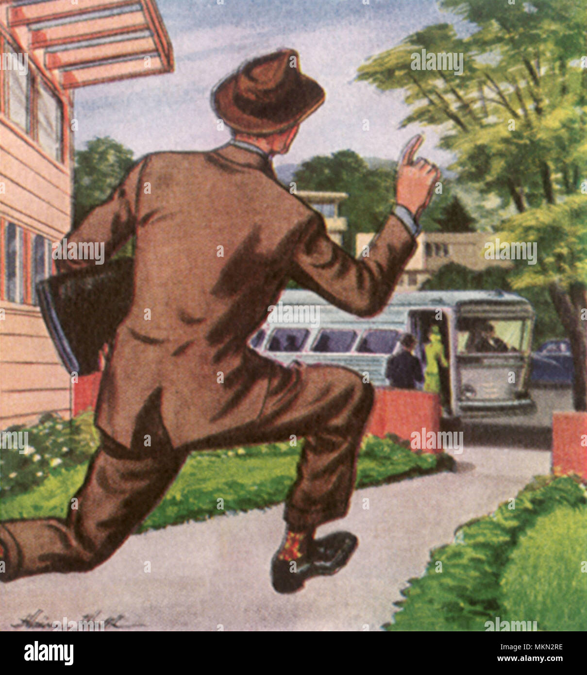 Running to catch bus hires stock photography and images Alamy