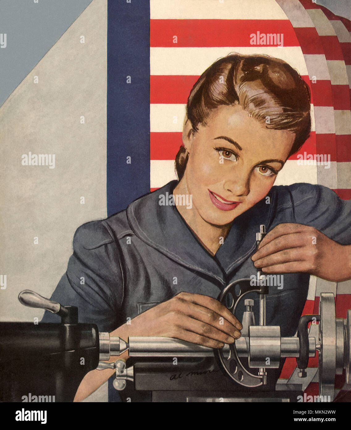Wartime Female Worker Stock Photo