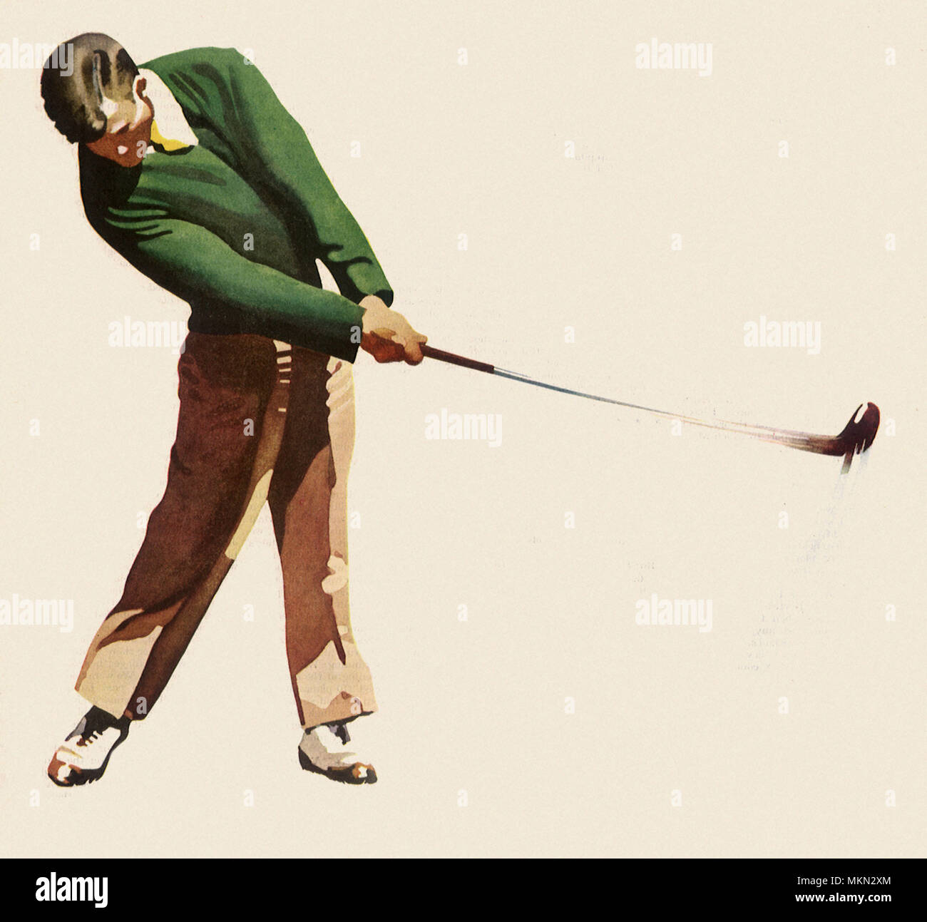 Golfer Tees Off Stock Photo Alamy