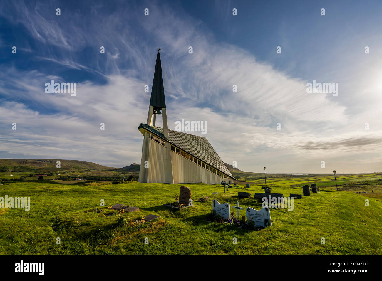 Lagafellskirkja Church, Mosfellsbaer, Iceland Stock Photo