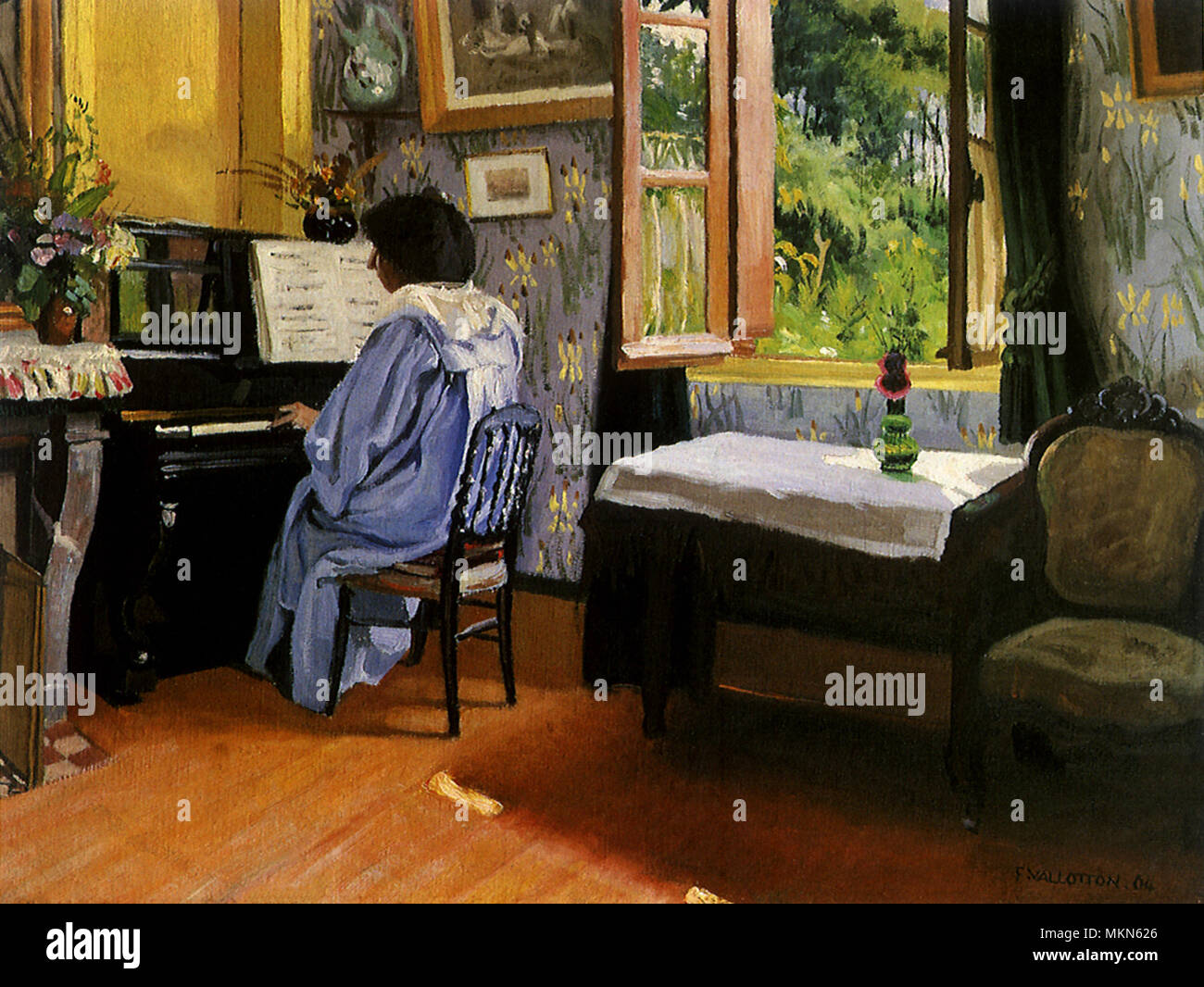 Lady at the Piano Stock Photo