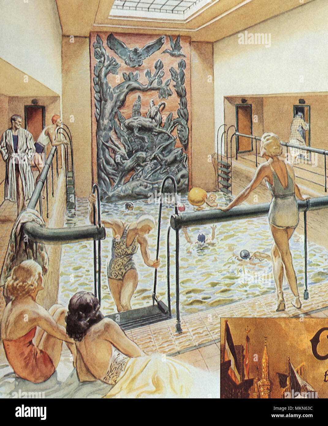 Art Deco Pool Stock Photo