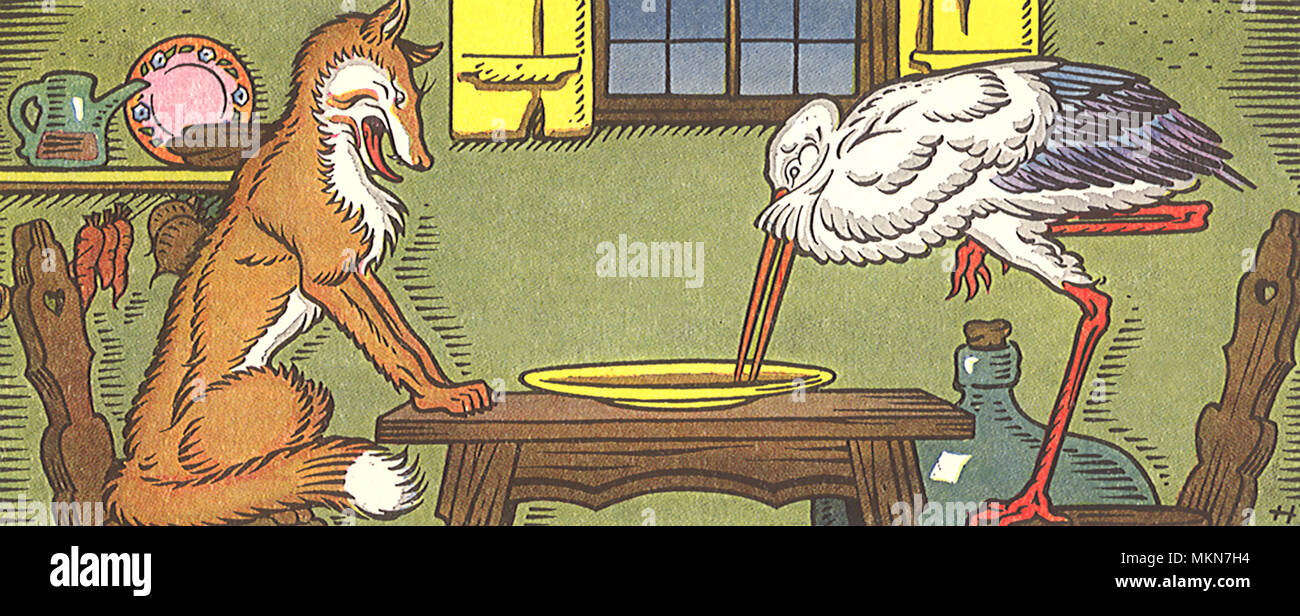The Fox and The Stork Stock Photo