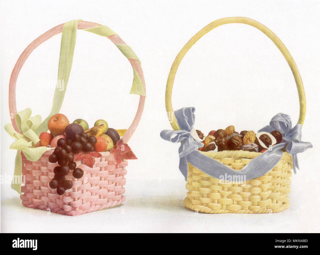 Pulled-Sugar Baskets Stock Photo