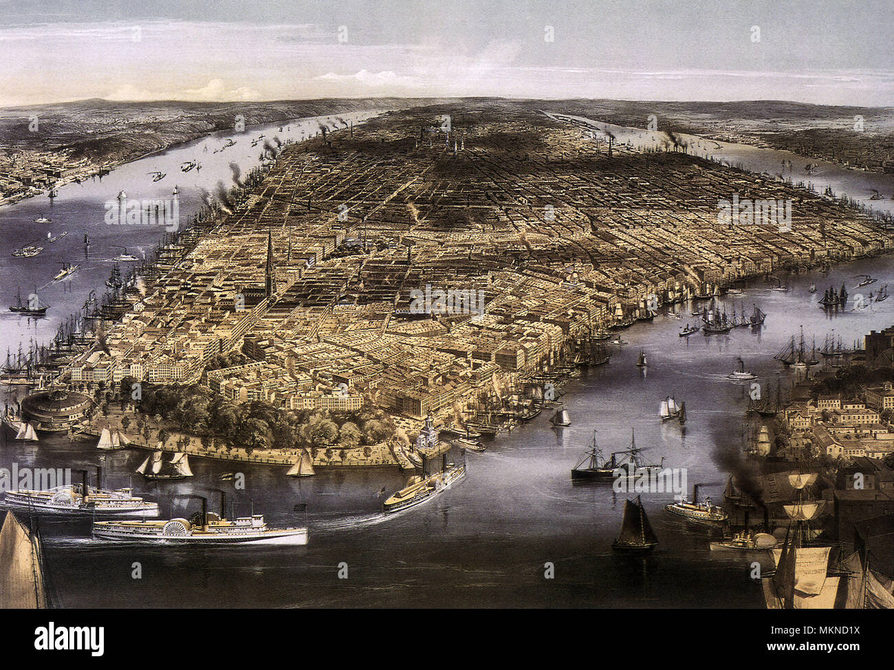 City of New York 1856 Stock Photo