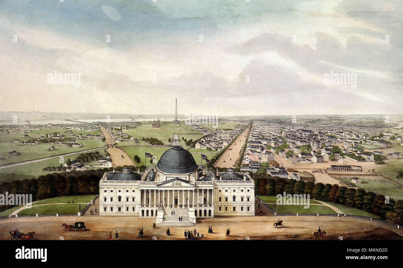 View of Washington 1850 Stock Photo