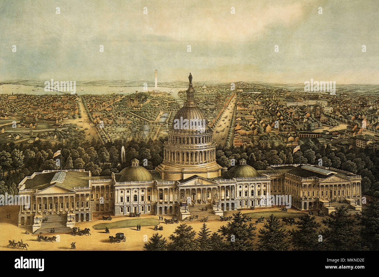 View of Washington 1871 Stock Photo