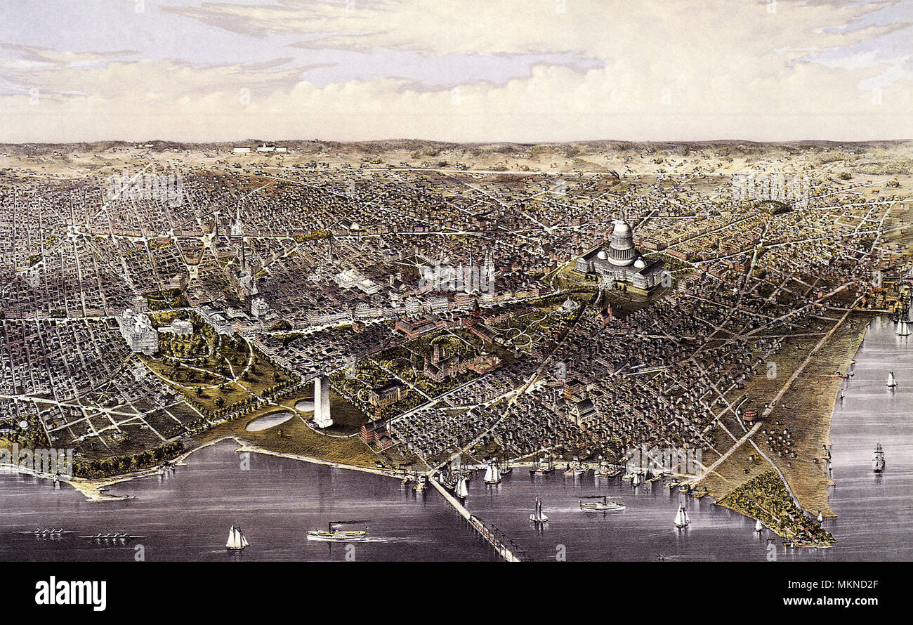 The City of Washington 1880 Stock Photo