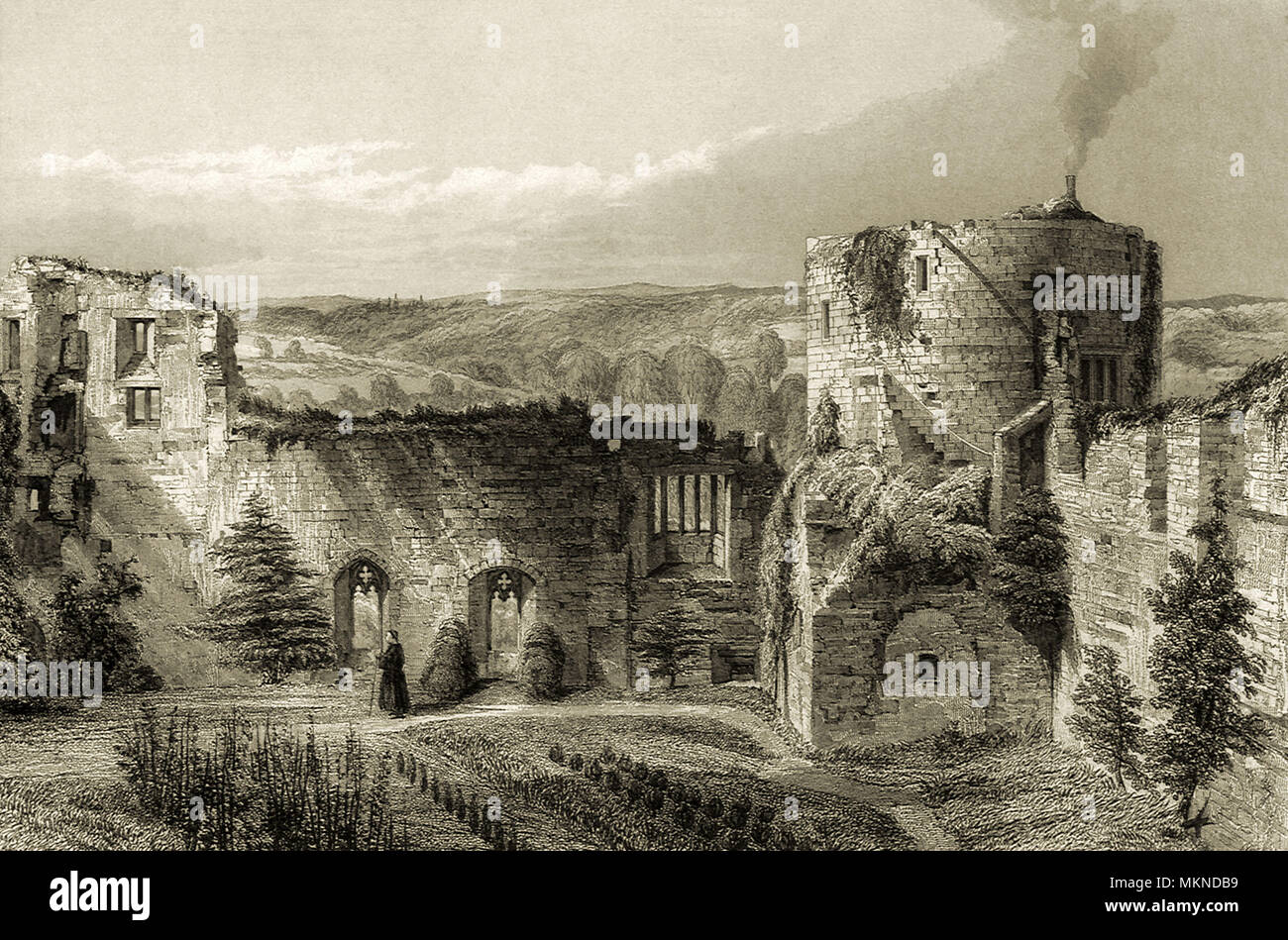 Ruins of Barnard Castle Stock Photo