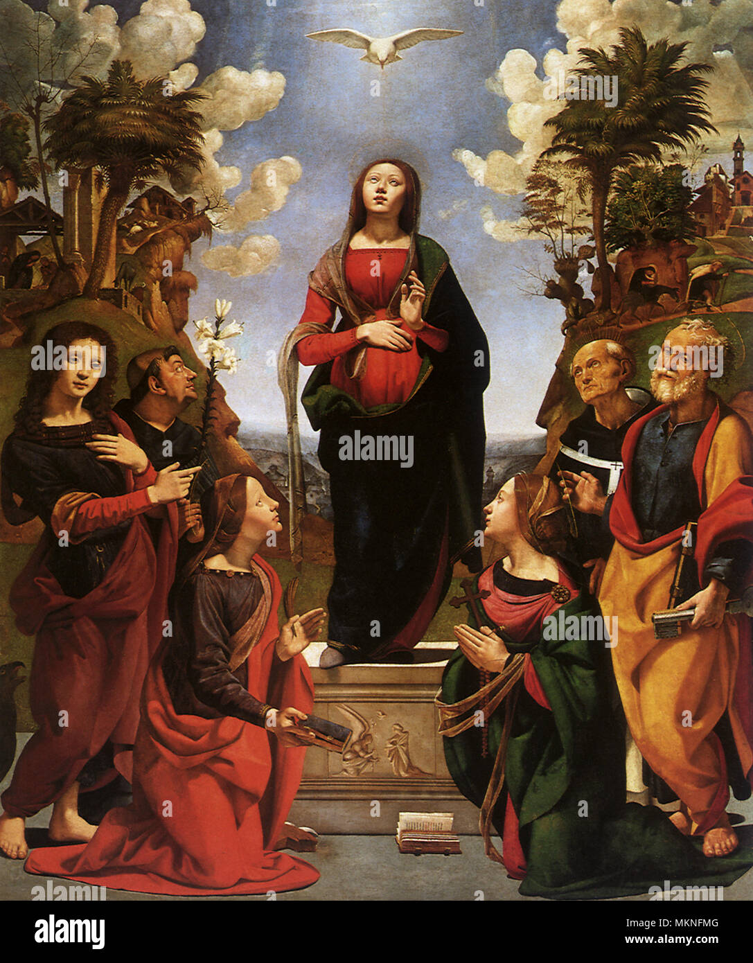 The Immaculate Conception and Six Saints Stock Photo