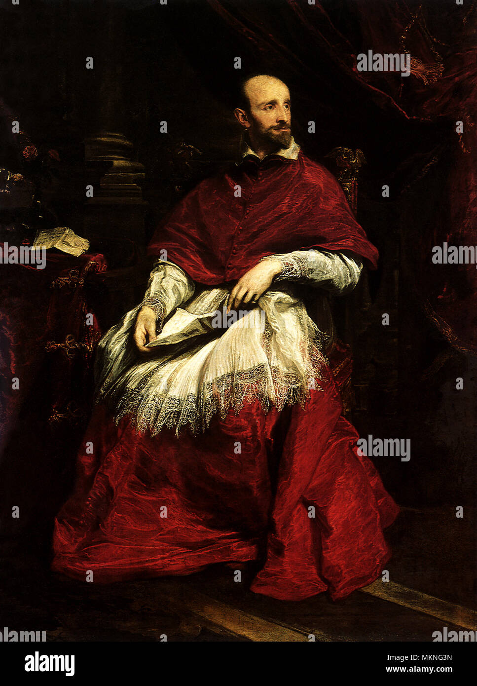 Portrait of Cardinal Guido Bentivoglio Stock Photo