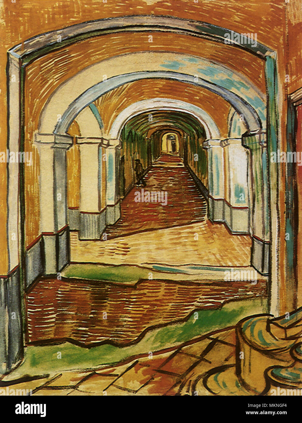 Corridor in Saint-Paul Hospital Stock Photo