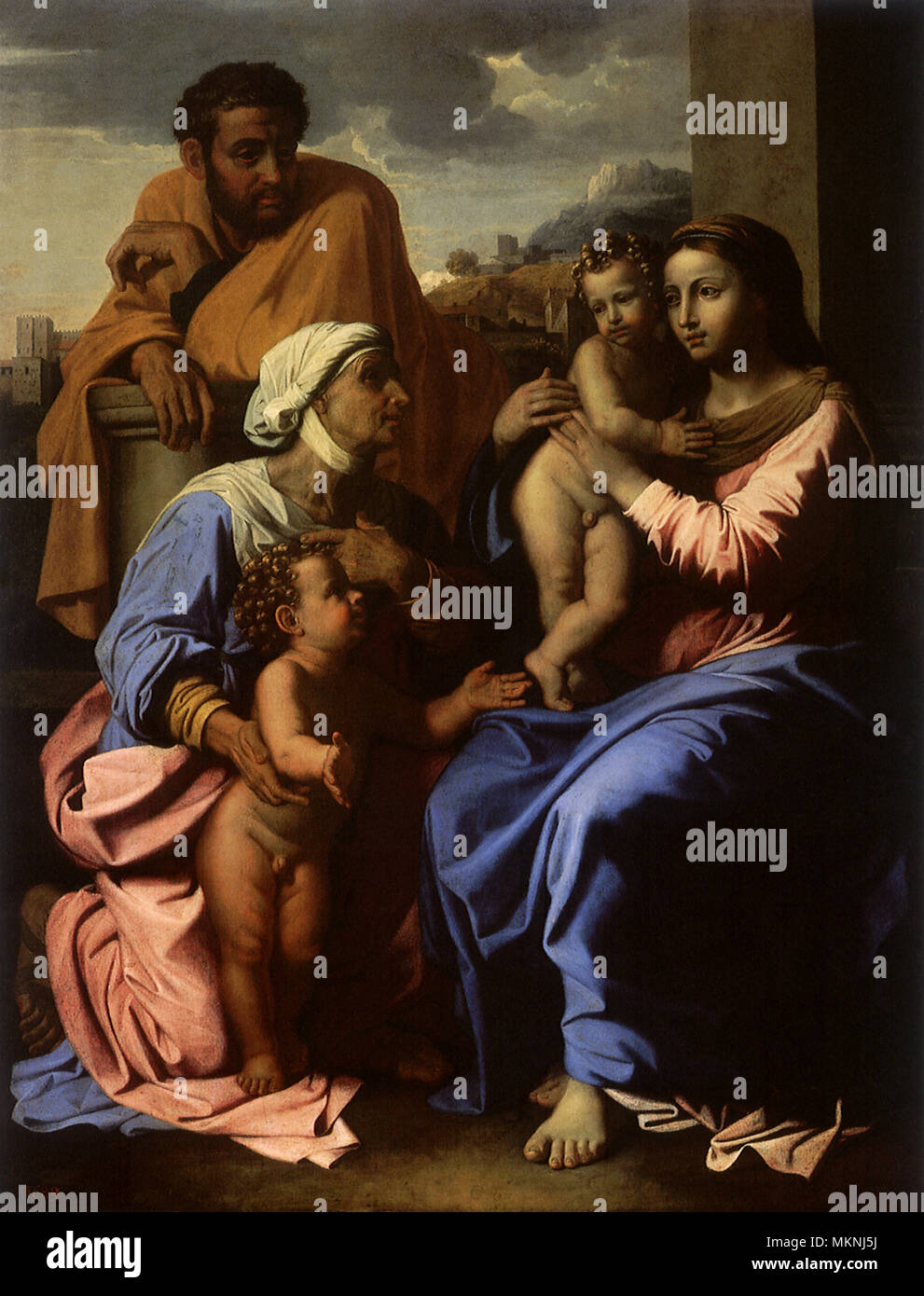 The Holy Family with St. Elisabeth and St. John the Baptist Stock Photo