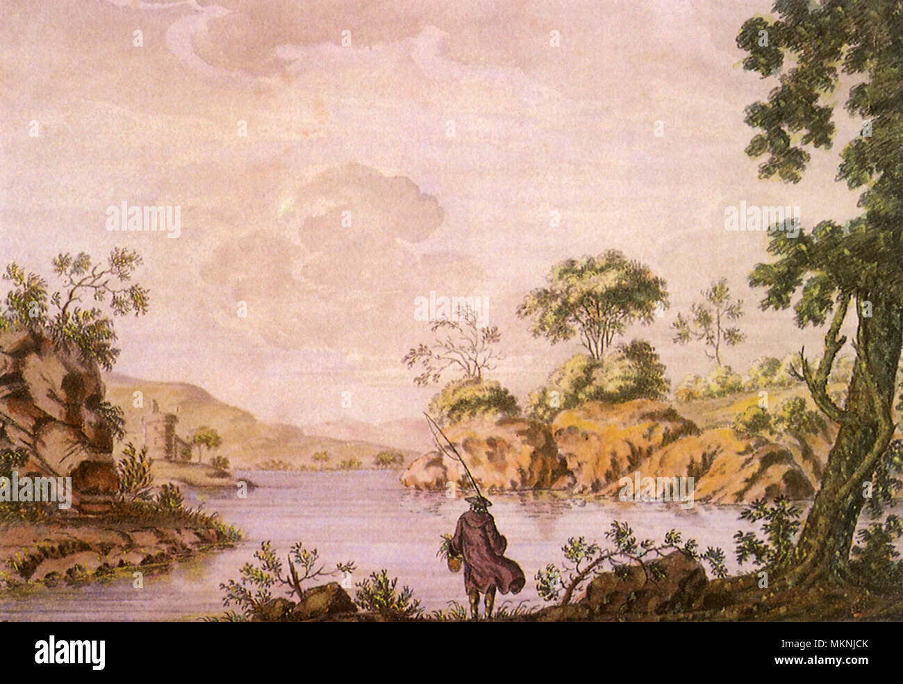 Imaginary Landscape with Figures Stock Photo