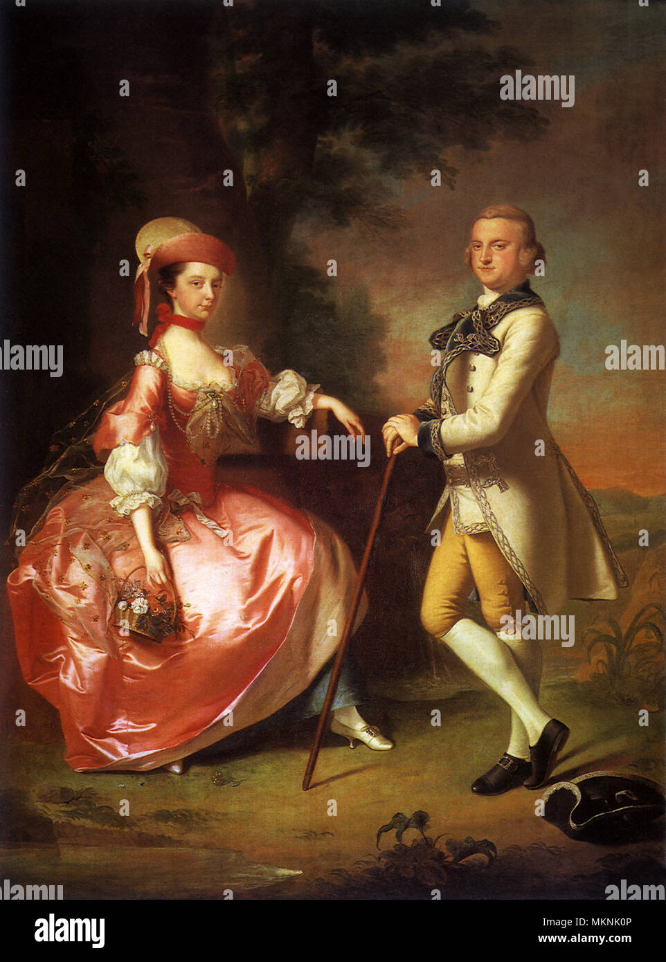 Sir John Pole, 5th Baronet, and His Wife, Elizabeth Stock Photo