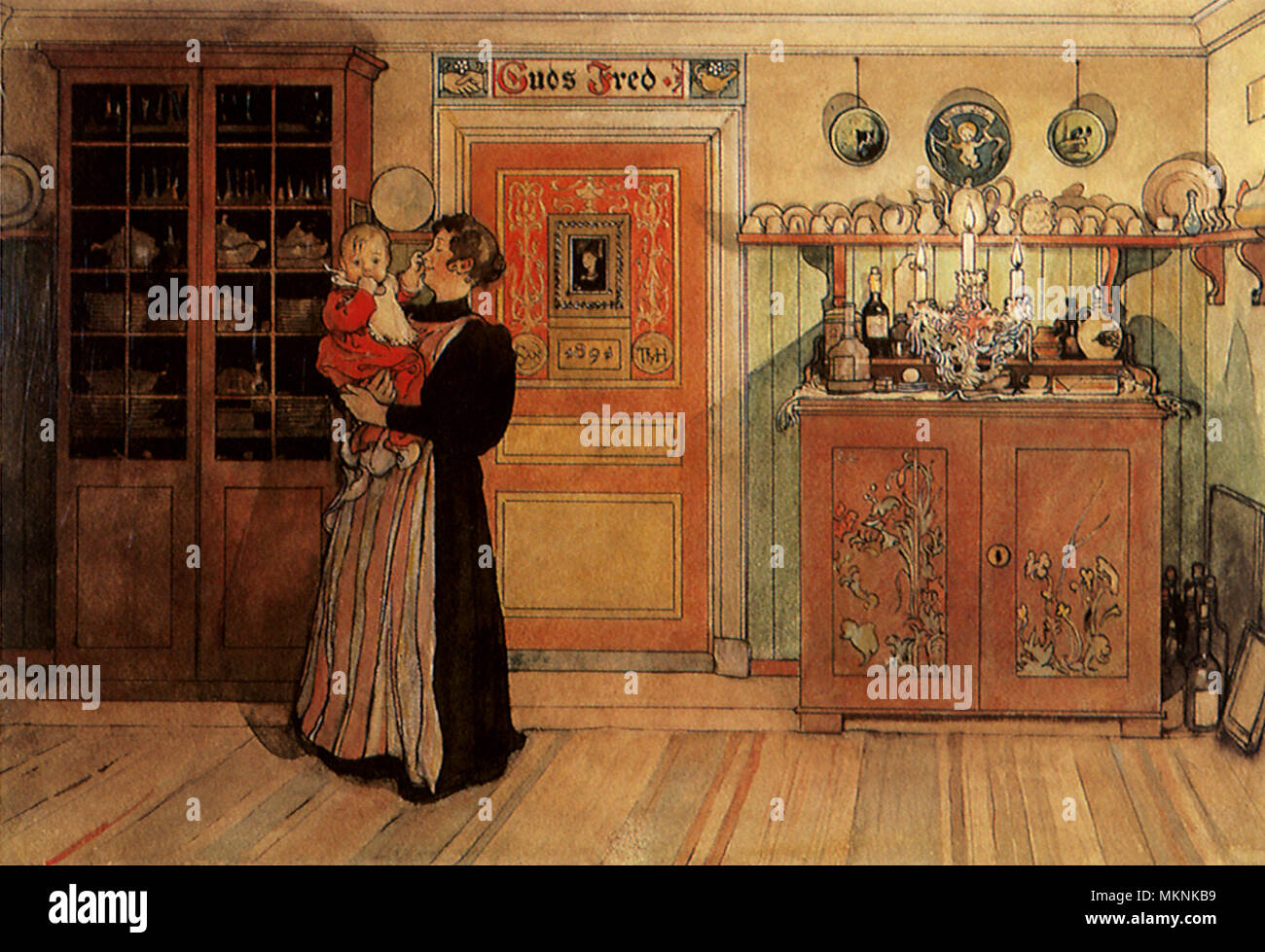 Between Christmas and New Year print by Carl Larsson
