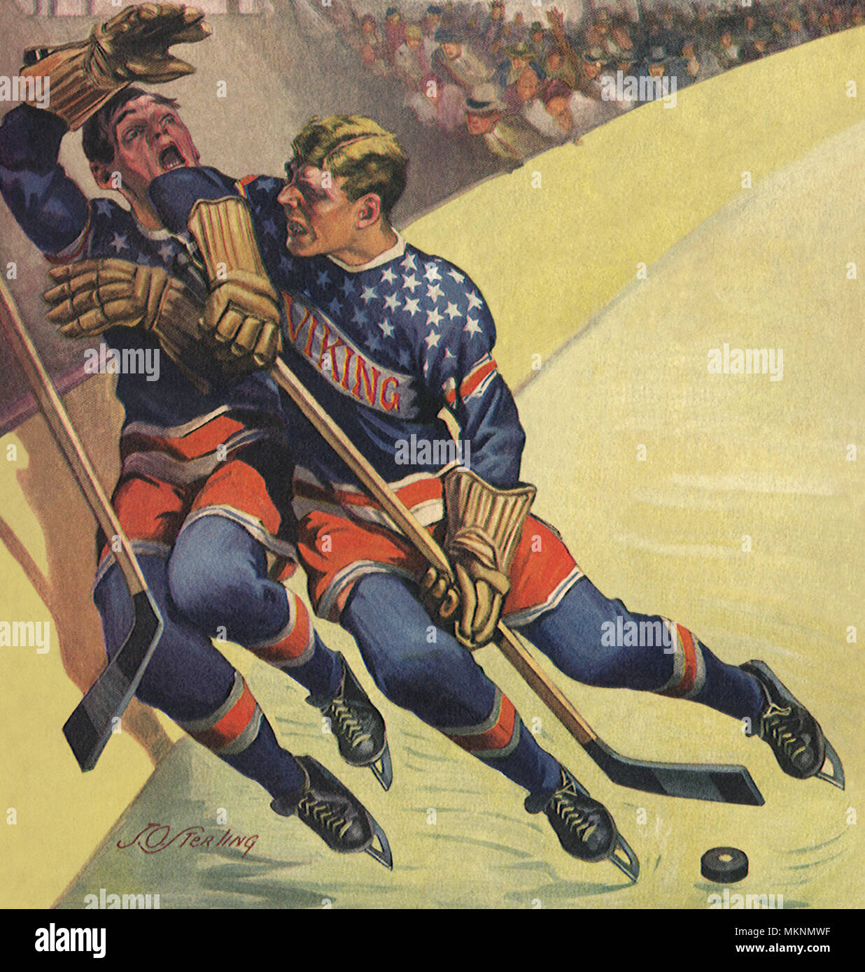 Original Vintage Poster Ice Hockey World Championships Prague Sport &  Friendship