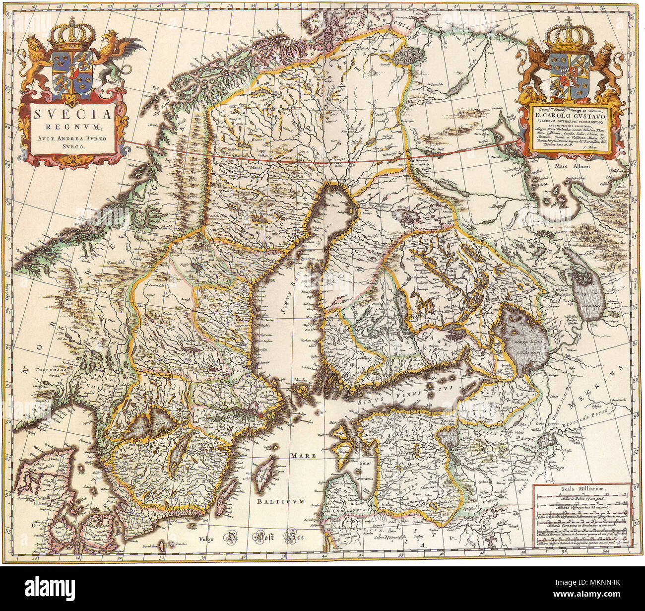 Map of Sweden 1662 Stock Photo Alamy