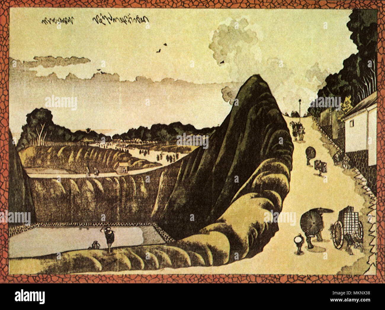 泉羽鶴美 油絵　南アルプス 百問洞と聖岳 F4 日本画 信州風景画・山岳風景画（山と桜の絵）足立一夫「八ヶ岳の春