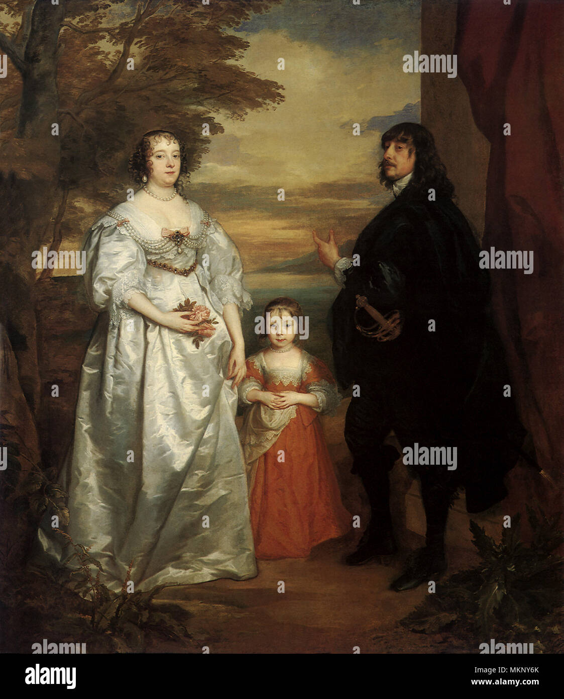 James, Seventh Earl of Derby, His Lady and Child Stock Photo
