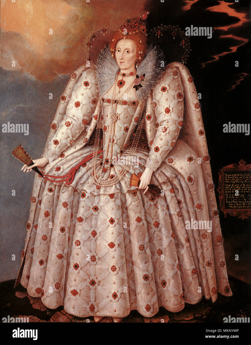 Portrait of Elizabeth I, Queen of England 1592 Stock Photo