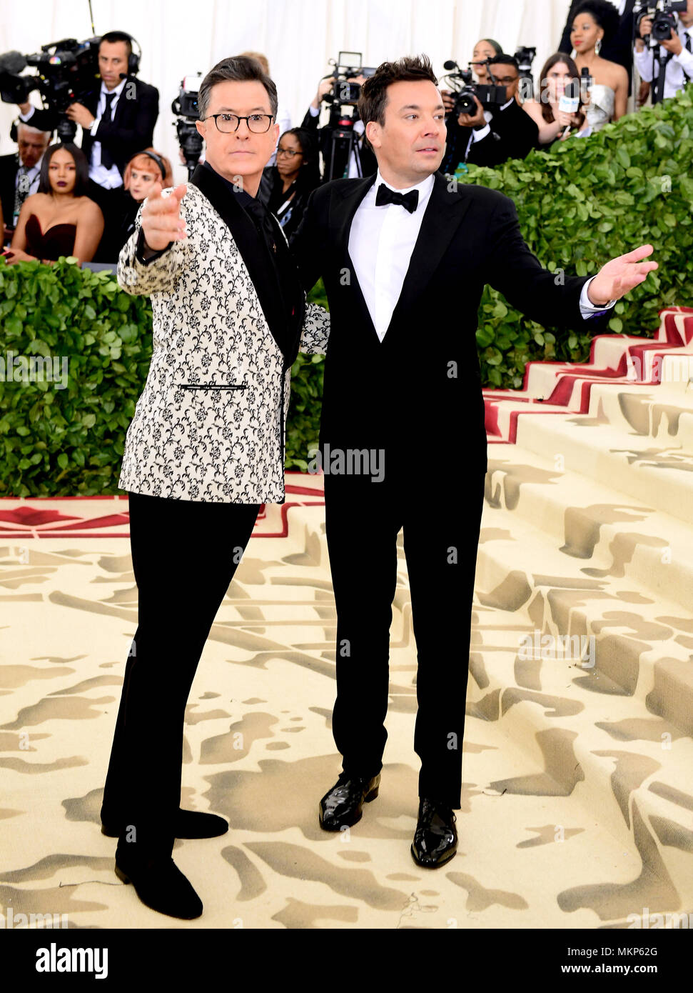 Stephen Colbert and Jimmy Fallon attending the Metropolitan Museum of Art Costume Institute Benefit Gala 2018 in New York, USA Stock Photo