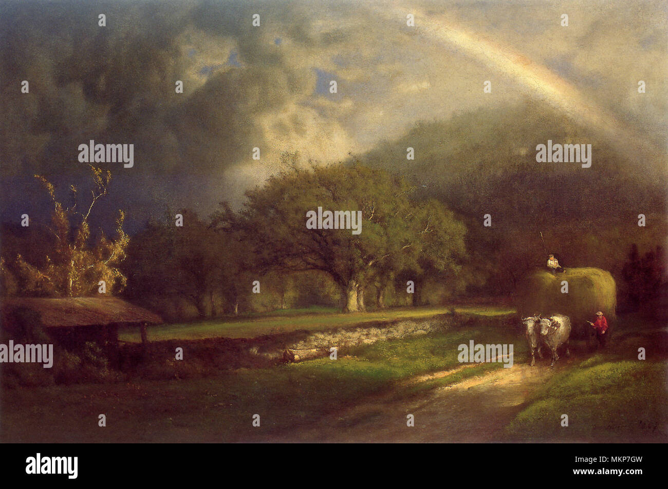 The Rainbow in the Berkshire Hills Stock Photo Alamy