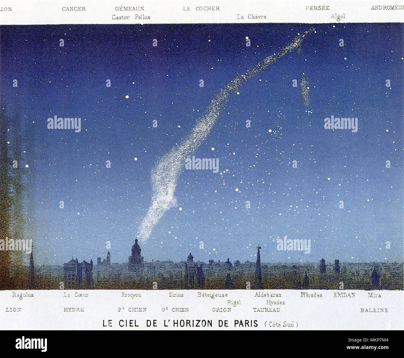 The Night Sky over Paris Stock Photo